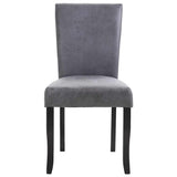 Dining Chairs 4 pcs Grey Faux Suede Leather
