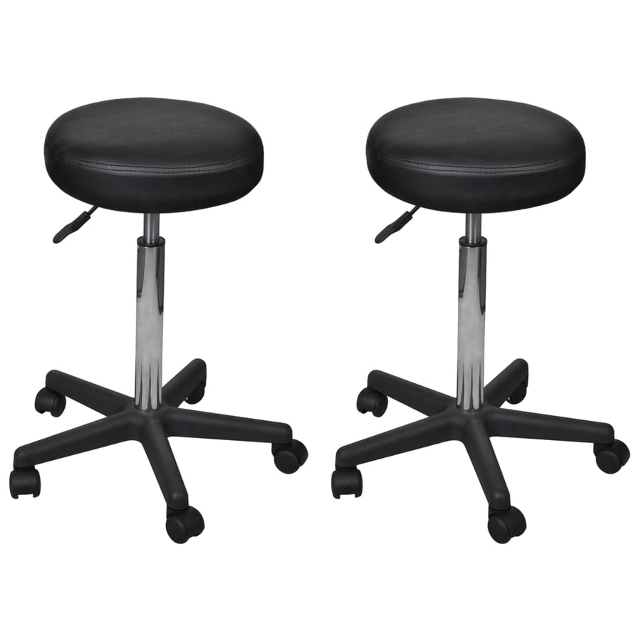 Office Stools 2 pcs Black 35,5x84 cm Faux Leather