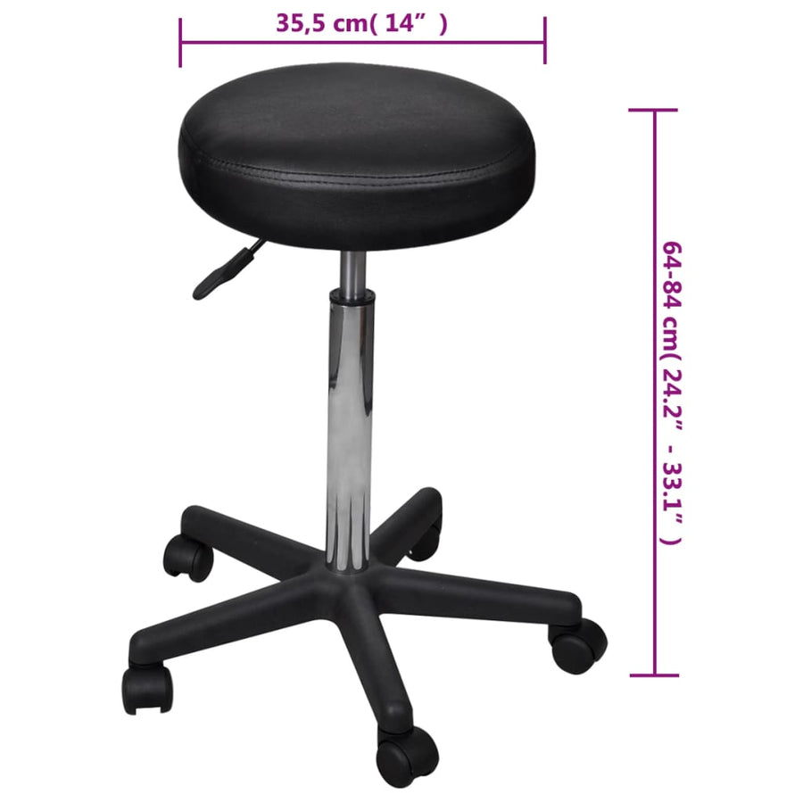 Office Stools 2 pcs Black 35,5x84 cm Faux Leather