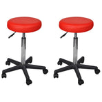 Office Stools 2 pcs Red 35,5x84 cm Faux Leather