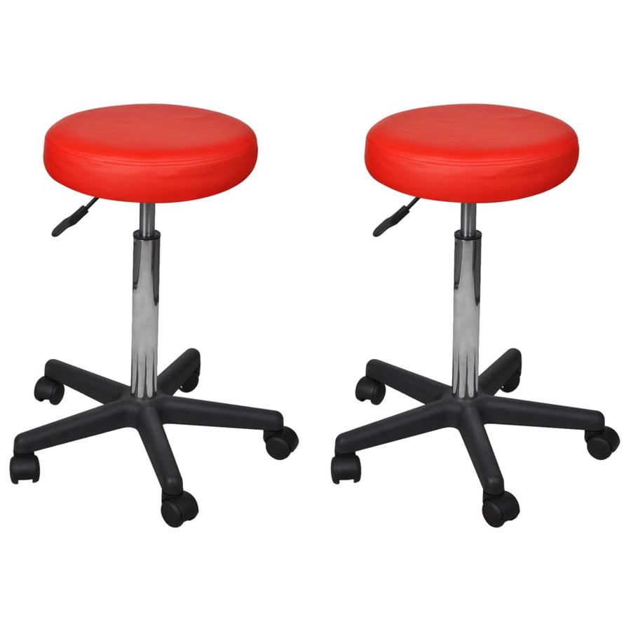 Office Stools 2 pcs Red 35,5x84 cm Faux Leather