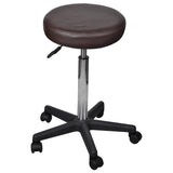 Office Stools 2 pcs Brown 35.5x84 cm Faux Leather - Front View