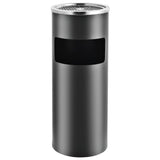 Ashtray Dustbin Hotel 30 L Steel Grey - Front View
