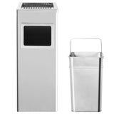 Ashtray Dustbin Hotel 36 L Stainless Steel - Front View