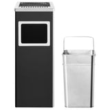 Ashtray Dustbin Hotel 36 L Steel Black - Front View