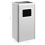 Ashtray Dustbin Hotel 45 L Stainless Steel - Low Angle