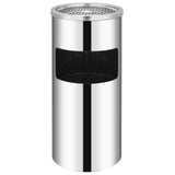 Wall Ashtray Dustbin Stainless Steel 26 L - Front View