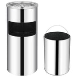 Wall Ashtray Dustbin Stainless Steel 26 L - Side View