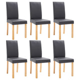 Dining Chairs 6 pcs Grey Faux Leather
