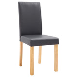 Dining Chairs 6 pcs Grey Faux Leather - Top-Down View