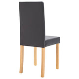 Dining Chairs 6 pcs Grey Faux Leather - 45-Degree Angle