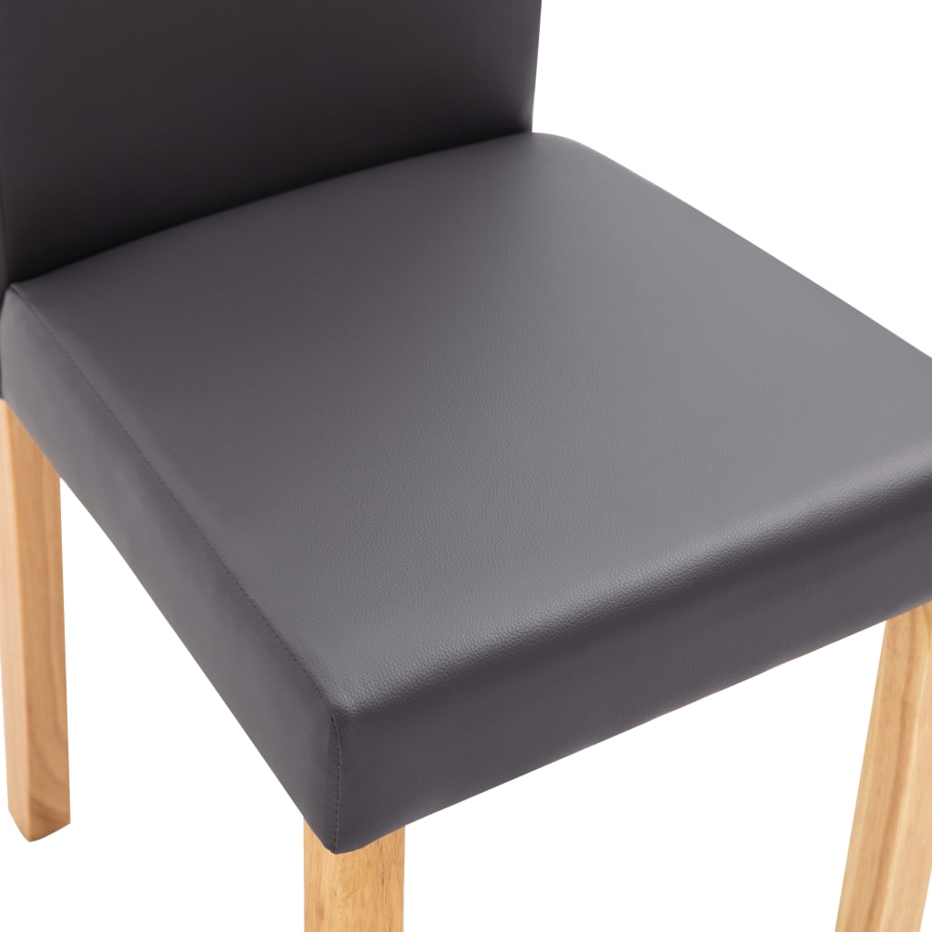 Dining Chairs 6 pcs Grey Faux Leather