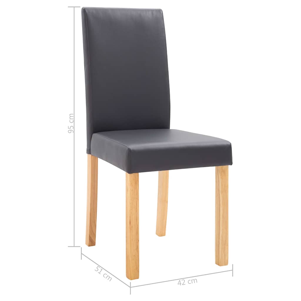 Dining Chairs 6 pcs Grey Faux Leather