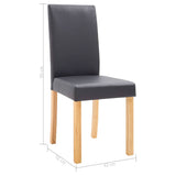 Dining Chairs 6 pcs Grey Faux Leather - Extra Image