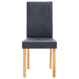 Dining Chairs 6 pcs Grey Faux Suede Leather