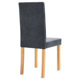 Dining Chairs 6 pcs Grey Faux Suede Leather - 45-Degree Angle