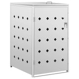 Single Wheelie Bin Shed 240 L Stainless Steel - Front View