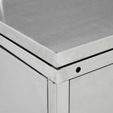 Single Wheelie Bin Shed 240 L Stainless Steel - Rear View
