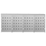 Quadruple Wheelie Bin Shed 240 L Stainless Steel - Side View