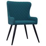 Dining Chairs 2 pcs Blue Velvet - Front View