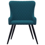 Dining Chairs 2 pcs Blue Velvet - Side View