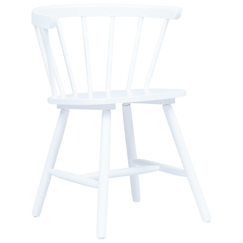 Dining Chairs 6 pcs White Solid Rubber Wood