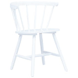 Dining Chairs 6 pcs White Solid Rubber Wood