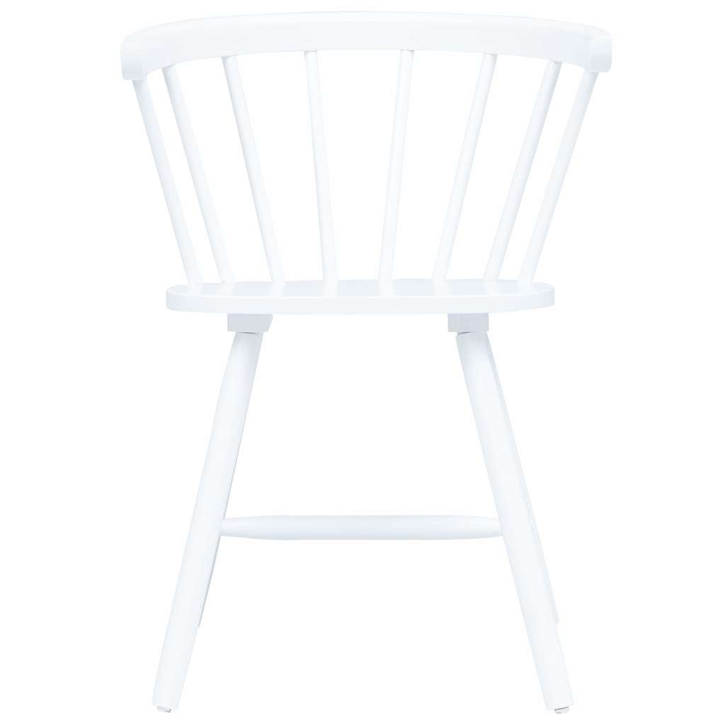 Dining Chairs 6 pcs White Solid Rubber Wood