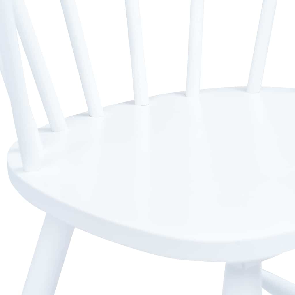 Dining Chairs 6 pcs White Solid Rubber Wood