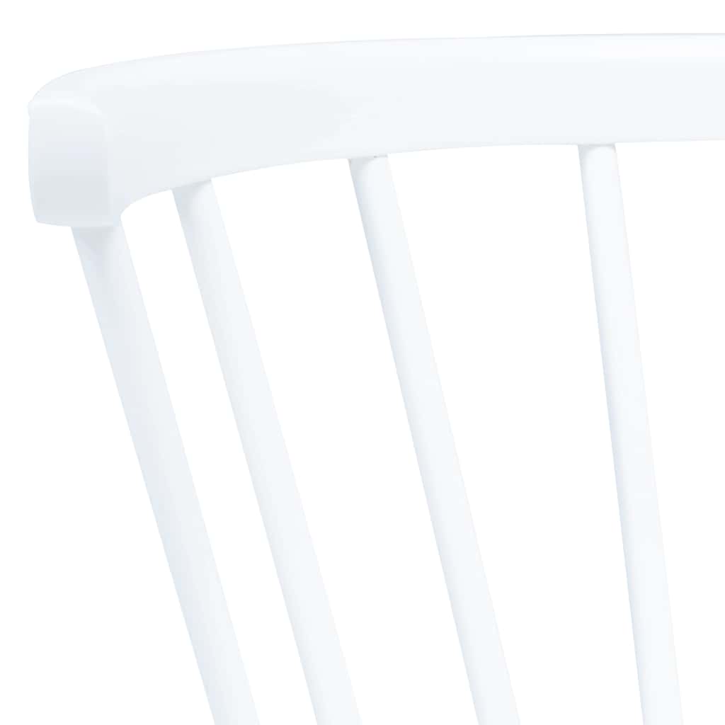 Dining Chairs 6 pcs White Solid Rubber Wood