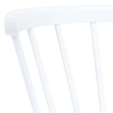 Dining Chairs 6 pcs White Solid Rubber Wood - Rear View