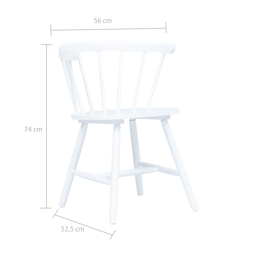 Dining Chairs 6 pcs White Solid Rubber Wood