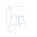 Dining Chairs 6 pcs White Solid Rubber Wood - Close-Up Angle