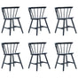 Dining Chairs 6 pcs Black Solid Rubber Wood