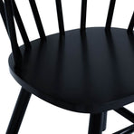 Dining Chairs 6 pcs Black Solid Rubber Wood