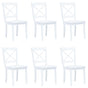 Dining Chairs 6 pcs White Solid Rubber Wood