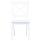 Dining Chairs 6 pcs White Solid Rubber Wood