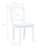 Dining Chairs 6 pcs White Solid Rubber Wood - Close-Up Angle