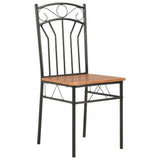Dining Chairs 6 pcs Brown MDF - Front View