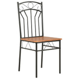 Dining Chairs 2 pcs Brown MDF - Front View
