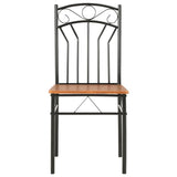 Dining Chairs 2 pcs Brown MDF - Side View