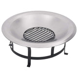 Outdoor Fire Pit with Grill Stainless Steel 76 cm - Top-Down View