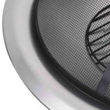 Outdoor Fire Pit with Grill Stainless Steel 76 cm - Rear View