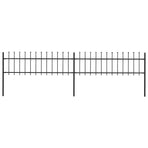 Garden Fence with Spear Top Steel 337x60 cm Black