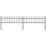 Garden Fence with Spear Top Steel 359x60 cm Black
