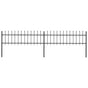 Garden Fence with Spear Top Steel 337x60 cm Black