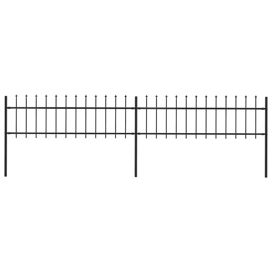 Garden Fence with Spear Top Steel 337x60 cm Black