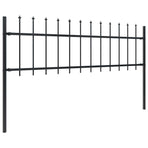 Garden Fence with Spear Top Steel 337x60 cm Black