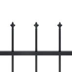 Garden Fence with Spear Top Steel 337x60 cm Black