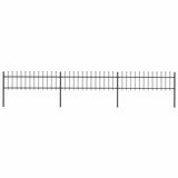 Garden Fence with Spear Top Steel 537x60 cm Black